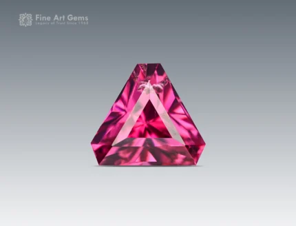 Trilliant cut 0.90 carat pinkish-red rhodolite Garnet gemstone from Africa, ideal for rings, pendants, and fine jewelry.