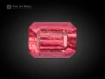 1 carat emerald cut tourmaline gemstone from Afghanistan, showing a bright pink-red color, perfect for rings or pendants