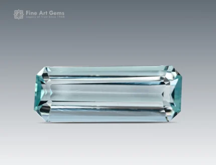 1.15 carat emerald cut aquamarine gemstone from Madagascar, ideal for rings, pendants, and fine jewelry