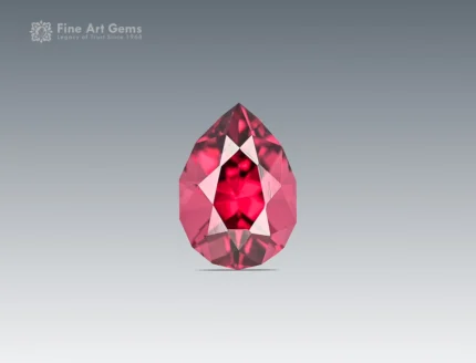 1.80 carat pear cut rhodolite garnet gemstone from Africa, perfect for pendants, rings, and fine jewelry