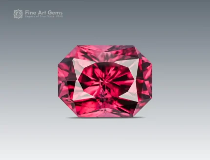 Natural 1.85 carat rhodolite garnet with radiant cut, ideal for rings, pendants, or fine jewelry collections