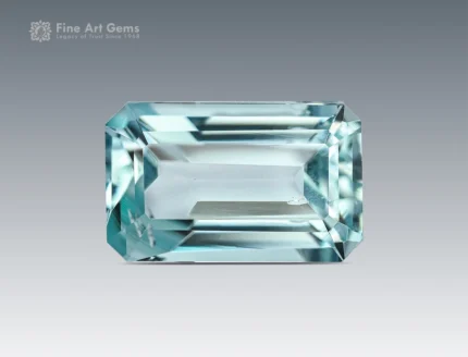 1.95 carat emerald cut aquamarine gemstone from Madagascar, perfect for rings, pendants, and fine jewelry.
