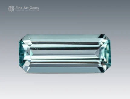 2.10 carat emerald cut aquamarine gemstone from Madagascar, ideal for rings, pendants, and fine jewelry
