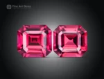 3.40 carat rhodolite garnet pair with emerald cut from Africa