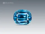 Blue zircon 4.25-carat cushion cut gemstone from Cambodia for ring, pendant, and jewelry collection.