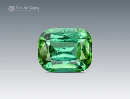 Vibrant 4.30 carat cushion cut green tourmaline gemstone from Pakistan, ideal for custom rings, pendants, and luxury jewelry