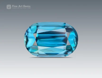Natural 5.5 carat blue zircon with cushion cut from Cambodia, ideal for rings, pendants, and fine jewelry