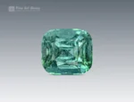 A 5.55-carat cushion cut tourmaline gemstone from Afghanistan with a greenish-blue sparkle, ideal for rings, pendants, and fine jewelry