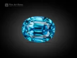 7.10 carat blue zircon gemstone with cushion cut from Cambodia, ideal for rings, pendants, fine jewelry, and gemstone collections