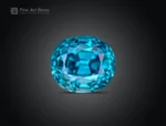 7.10 carat blue zircon gemstone with cushion cut from Cambodia, ideal for rings, pendants, fine jewelry, and gemstone collections