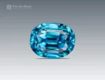 7.10 carat blue zircon gemstone with cushion cut from Cambodia, ideal for rings, pendants, fine jewelry, and gemstone collections