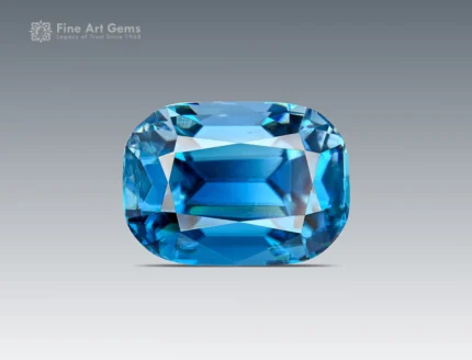 Natural 8.70-carat cushion cut blue zircon from Cambodia, perfect for rings, pendants, and fine jewelry