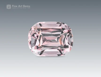 9.75 carat cushion cut morganite gemstone from Afghanistan, perfect for rings and pendants