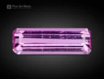 0.95 ct pink topaz gemstone with emerald cut from Pakistan, suitable for a delicate ring or pendant.