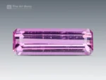 0.95 ct pink topaz gemstone with emerald cut from Pakistan, suitable for a delicate ring or pendant.