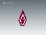 Vivid 01 carat kite cut rhodolite garnet from Africa. Ideal for unique jewelry settings and gemstone collections.