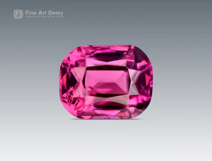 1.15 carat rhodolite garnet with cushion cut from Africa, fine gem with vivid hot pink color.