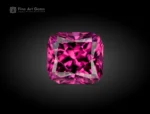 Fine 1.50 carat rhodolite garnet gemstone with vivid pinkish-red color and cushion cut from Africa.