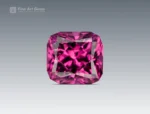 Fine 1.50 carat rhodolite garnet gemstone with vivid pinkish-red color and cushion cut from Africa.