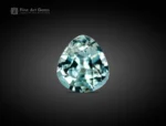 Fine 1.60 carat aquamarine fine gemstone with drop cut from Pakistan, gemmy blue color, and gem-quality brilliance.
