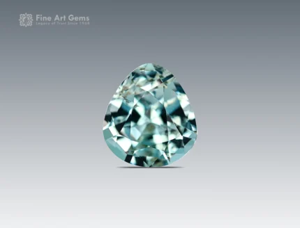 Fine 1.60 carat aquamarine fine gemstone with drop cut from Pakistan, gemmy blue color, and gem-quality brilliance.