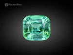 Natural 2.55 carat tourmaline gemstone in cushion cut, sourced from Afghanistan, showing a vivid green color perfect for rings, pendants, and jewelry.