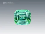 Natural 2.55 carat tourmaline gemstone in cushion cut, sourced from Afghanistan, showing a vivid green color perfect for rings, pendants, and jewelry.