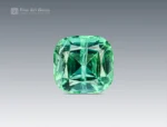 Natural 2.75 carat tourmaline gemstone in cushion cut, sourced from Afghanistan, showing a vivid green color perfect for rings, pendants, and jewelry.