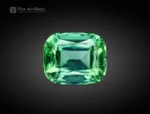 Natural 2.90 carat tourmaline gemstone in cushion cut, sourced from Afghanistan, showing a vivid green color perfect for rings, pendants, and jewelry.