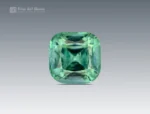 Natural 3.55 carat tourmaline gemstone in cushion cut, sourced from Afghanistan, showing a vivid green color perfect for rings, pendants, and jewelry.