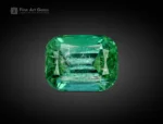 Natural 4.60 carat tourmaline gemstone in cushion cut, sourced from Afghanistan, showing a vivid green color perfect for rings, pendants, and jewelry.