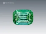 Natural 4.60 carat tourmaline gemstone in cushion cut, sourced from Afghanistan, showing a vivid green color perfect for rings, pendants, and jewelry.