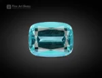 Natural blue topaz with cushion cut from Africa, featuring sky-blue color and fine needle inclusions. Perfect for rings, pendants, and jewelry.