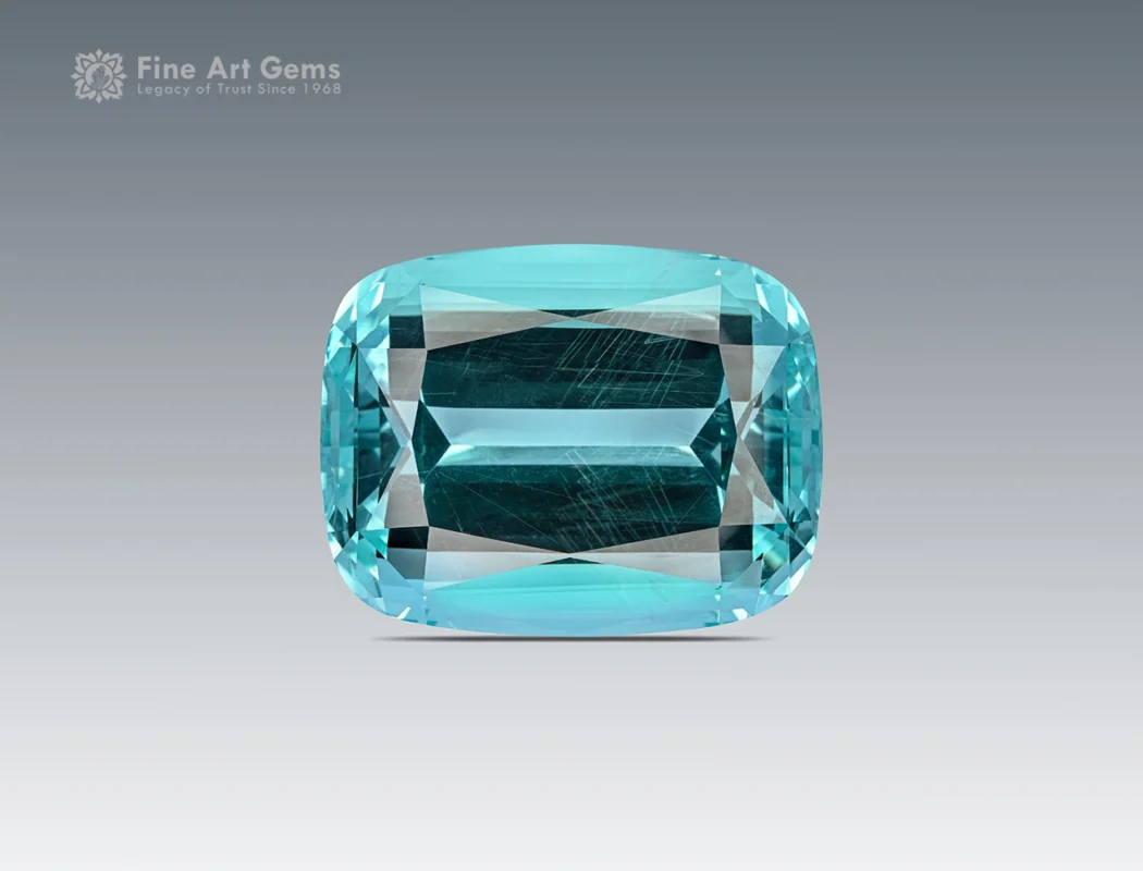 Natural blue topaz with cushion cut from Africa, featuring sky-blue color and fine needle inclusions. Perfect for rings, pendants, and jewelry.