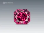 Fine 1.30 carat rhodolite garnet gemstone with vivid rose-red color and cushion cut from Africa.
