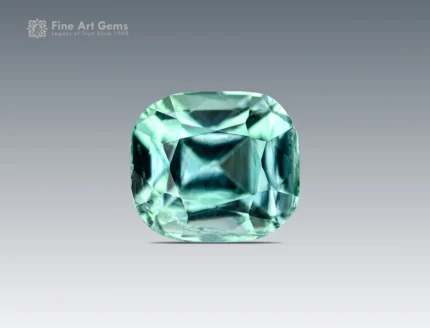 Vibrant 2.90 carat green tourmaline gemstone with fine cushion cut from Afghanistan.