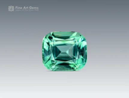 Fine 1.80-carat cushion-cut green tourmaline gemstone from Afghanistan.