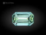 Light green Afghan tourmaline gemstone in emerald cut, one ct, natural and untreated.