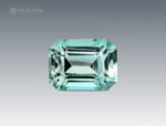 Light green Afghan tourmaline gemstone in emerald cut, one ct, natural and untreated.