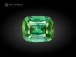 2.10-carat green tourmaline from Afghanistan, in a cushion-cut with gemmy color and clean facets.
