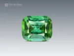 2.10-carat green tourmaline from Afghanistan, in a cushion-cut with gemmy color and clean facets.