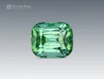 Green cushion-cut tourmaline gemstone weighing 2.15 carats from Afghanistan, faceted and gem-quality.