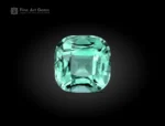 Mint-green cushion cut tourmaline gemstone, 2.20 carats, faceted and gem quality, sourced from Afghanistan.
