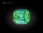 Faceted 2.35-carat green Tourmaline from Afghanistan with a bright cushion cut.