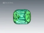 Faceted 2.35-carat green Tourmaline from Afghanistan with a bright cushion cut.