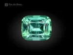 Mint green 2.60 carat cushion cut tourmaline gemstone from Afghanistan with clean faceting and fine clarity.