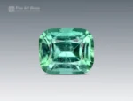 Mint green 2.60 carat cushion cut tourmaline gemstone from Afghanistan with clean faceting and fine clarity.