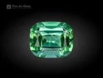 Mint green cushion cut Tourmaline gemstone from Afghanistan, 2.60 carats, with bright faceting and gemmy clarity.