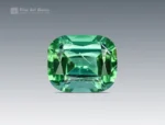 Mint green cushion cut Tourmaline gemstone from Afghanistan, 2.60 carats, with bright faceting and gemmy clarity.