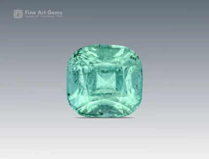 2.80-carat mint-green Tourmaline in a cushion-cut, Afghan origin, with a soft gemmy look.